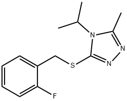 3-[(2-fluorophenyl)methylsulfanyl]-5-methyl-4-propan-2-yl-1,2,4-triazole Struktur