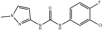 1-(3-chloro-4-fluorophenyl)-3-(1-methylpyrazol-3-yl)urea Struktur