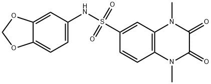 N-(1,3-benzodioxol-5-yl)-1,4-dimethyl-2,3-dioxoquinoxaline-6-sulfonamide Struktur