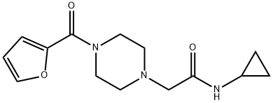 N-cyclopropyl-2-[4-(furan-2-carbonyl)piperazin-1-yl]acetamide Struktur