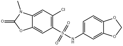 N-(1,3-benzodioxol-5-yl)-5-chloro-3-methyl-2-oxo-1,3-benzoxazole-6-sulfonamide Struktur