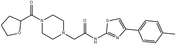 N-[4-(4-methylphenyl)-1,3-thiazol-2-yl]-2-[4-(oxolane-2-carbonyl)piperazin-1-yl]acetamide Struktur