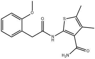 2-[[2-(2-methoxyphenyl)acetyl]amino]-4,5-dimethylthiophene-3-carboxamide Struktur