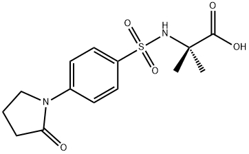 2-methyl-2-[[4-(2-oxopyrrolidin-1-yl)phenyl]sulfonylamino]propanoic acid Struktur