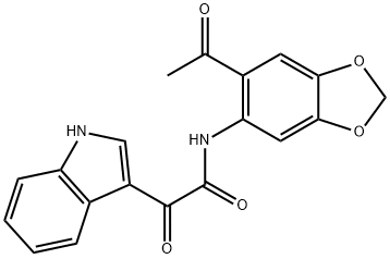 N-(6-acetyl-1,3-benzodioxol-5-yl)-2-(1H-indol-3-yl)-2-oxoacetamide Struktur