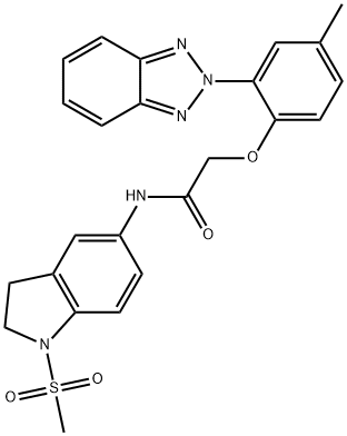 2-[2-(benzotriazol-2-yl)-4-methylphenoxy]-N-(1-methylsulfonyl-2,3-dihydroindol-5-yl)acetamide Struktur