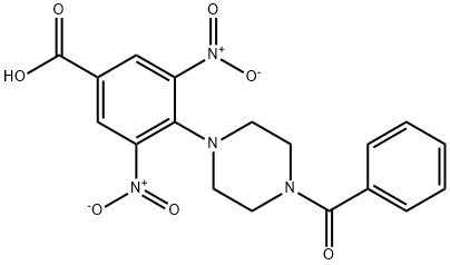 4-(4-benzoylpiperazin-1-yl)-3,5-dinitrobenzoic acid Struktur