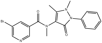 5-bromo-N-(1,5-dimethyl-3-oxo-2-phenylpyrazol-4-yl)-N-methylpyridine-3-carboxamide Struktur