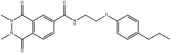 2,3-dimethyl-1,4-dioxo-N-[2-(4-propylphenoxy)ethyl]phthalazine-6-carboxamide Struktur