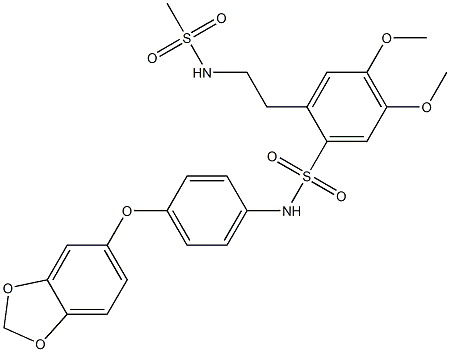 N-[4-(1,3-benzodioxol-5-yloxy)phenyl]-2-[2-(methanesulfonamido)ethyl]-4,5-dimethoxybenzenesulfonamide Struktur