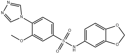 N-(1,3-benzodioxol-5-yl)-3-methoxy-4-(1,2,4-triazol-4-yl)benzenesulfonamide Struktur