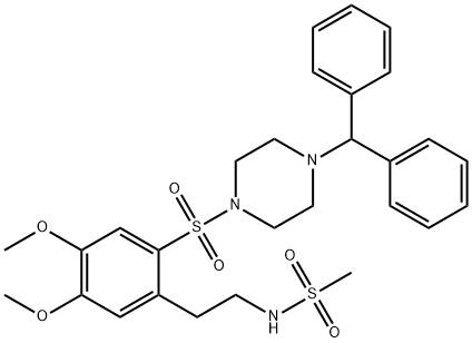 N-[2-[2-(4-benzhydrylpiperazin-1-yl)sulfonyl-4,5-dimethoxyphenyl]ethyl]methanesulfonamide Struktur