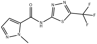 2-methyl-N-[5-(trifluoromethyl)-1,3,4-thiadiazol-2-yl]pyrazole-3-carboxamide Struktur