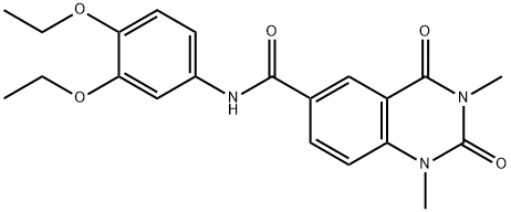 N-(3,4-diethoxyphenyl)-1,3-dimethyl-2,4-dioxoquinazoline-6-carboxamide Struktur