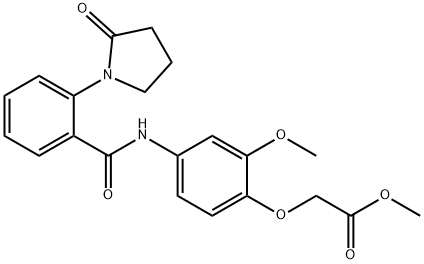 methyl 2-[2-methoxy-4-[[2-(2-oxopyrrolidin-1-yl)benzoyl]amino]phenoxy]acetate Struktur