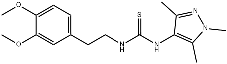 1-[2-(3,4-dimethoxyphenyl)ethyl]-3-(1,3,5-trimethylpyrazol-4-yl)thiourea Struktur