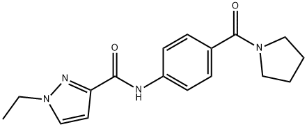 1-ethyl-N-[4-(pyrrolidine-1-carbonyl)phenyl]pyrazole-3-carboxamide Struktur