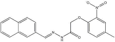 2-(4-methyl-2-nitrophenoxy)-N-[(E)-naphthalen-2-ylmethylideneamino]acetamide Struktur