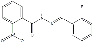 N-[(E)-(2-fluorophenyl)methylideneamino]-2-nitrobenzamide Struktur