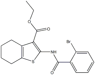 ethyl 2-[(2-bromobenzoyl)amino]-4,5,6,7-tetrahydro-1-benzothiophene-3-carboxylate Struktur