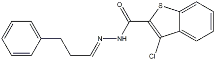 3-chloro-N-[(E)-3-phenylpropylideneamino]-1-benzothiophene-2-carboxamide Struktur