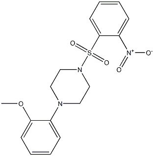 1-(2-methoxyphenyl)-4-(2-nitrophenyl)sulfonylpiperazine Struktur