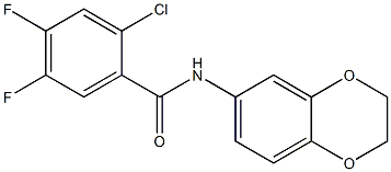 2-chloro-N-(2,3-dihydro-1,4-benzodioxin-6-yl)-4,5-difluorobenzamide Struktur