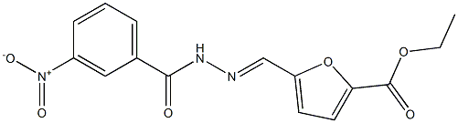 ethyl 5-[(E)-[(3-nitrobenzoyl)hydrazinylidene]methyl]furan-2-carboxylate Struktur