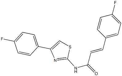 (E)-3-(4-fluorophenyl)-N-[4-(4-fluorophenyl)-1,3-thiazol-2-yl]prop-2-enamide Struktur