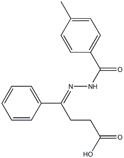 (4E)-4-[(4-methylbenzoyl)hydrazinylidene]-4-phenylbutanoic acid Struktur