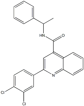 2-(3,4-dichlorophenyl)-N-(1-phenylethyl)quinoline-4-carboxamide Struktur