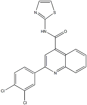 2-(3,4-dichlorophenyl)-N-(1,3-thiazol-2-yl)quinoline-4-carboxamide Struktur