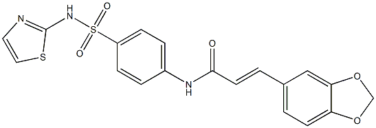 (E)-3-(1,3-benzodioxol-5-yl)-N-[4-(1,3-thiazol-2-ylsulfamoyl)phenyl]prop-2-enamide Struktur