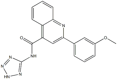 2-(3-methoxyphenyl)-N-(2H-tetrazol-5-yl)quinoline-4-carboxamide Struktur