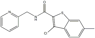 3-chloro-6-methyl-N-(pyridin-2-ylmethyl)-1-benzothiophene-2-carboxamide Struktur