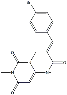 (E)-3-(4-bromophenyl)-N-(1,3-dimethyl-2,6-dioxopyrimidin-4-yl)prop-2-enamide Struktur