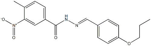 4-methyl-3-nitro-N-[(E)-(4-propoxyphenyl)methylideneamino]benzamide Struktur