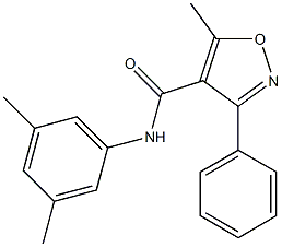 N-(3,5-dimethylphenyl)-5-methyl-3-phenyl-1,2-oxazole-4-carboxamide Struktur