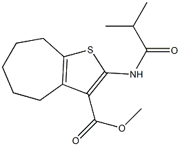 methyl 2-(2-methylpropanoylamino)-5,6,7,8-tetrahydro-4H-cyclohepta[b]thiophene-3-carboxylate Struktur