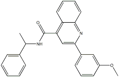 2-(3-methoxyphenyl)-N-(1-phenylethyl)quinoline-4-carboxamide Struktur