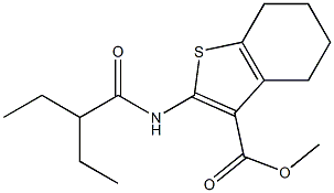 methyl 2-(2-ethylbutanoylamino)-4,5,6,7-tetrahydro-1-benzothiophene-3-carboxylate Struktur