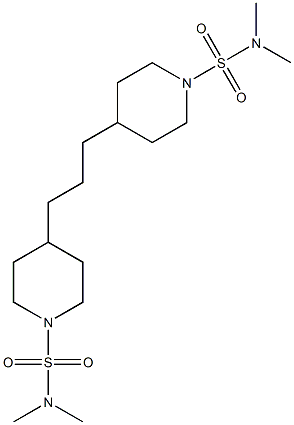 4-[3-[1-(dimethylsulfamoyl)piperidin-4-yl]propyl]-N,N-dimethylpiperidine-1-sulfonamide Struktur