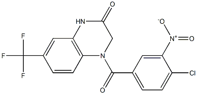 4-(4-chloro-3-nitrobenzoyl)-7-(trifluoromethyl)-1,3-dihydroquinoxalin-2-one Struktur