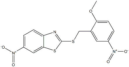 2-[(2-methoxy-5-nitrophenyl)methylsulfanyl]-6-nitro-1,3-benzothiazole Struktur