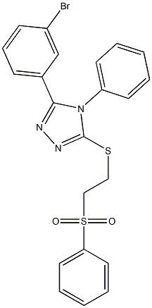 3-[2-(benzenesulfonyl)ethylsulfanyl]-5-(3-bromophenyl)-4-phenyl-1,2,4-triazole Struktur