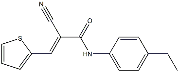 (E)-2-cyano-N-(4-ethylphenyl)-3-thiophen-2-ylprop-2-enamide Struktur