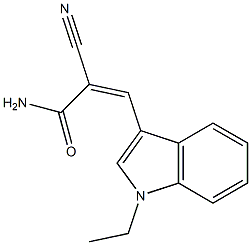 (Z)-2-cyano-3-(1-ethylindol-3-yl)prop-2-enamide Struktur