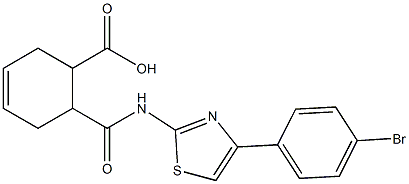 6-[[4-(4-bromophenyl)-1,3-thiazol-2-yl]carbamoyl]cyclohex-3-ene-1-carboxylic acid Struktur