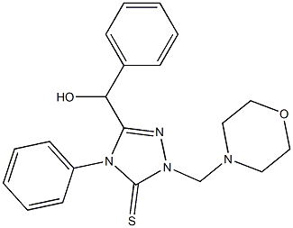 5-[hydroxy(phenyl)methyl]-2-(morpholin-4-ylmethyl)-4-phenyl-1,2,4-triazole-3-thione Struktur