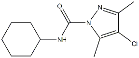 4-chloro-N-cyclohexyl-3,5-dimethylpyrazole-1-carboxamide Struktur